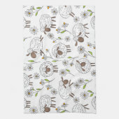 Schafe auf Weiß zählen Geschirrtuch (Vertikal)