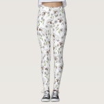 Schafe auf Weiß zählen Leggings<br><div class="desc">Handgemalte niedliche Doodle-Schafe und -Molen</div>