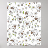 Schafe auf Weiß zählen Poster (Vorne)