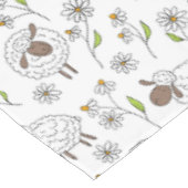 Schafe auf Weiß zählen Tischdecke (Schrägansicht)