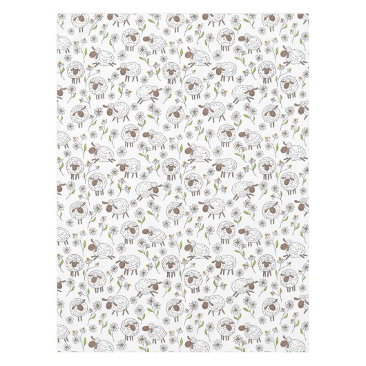 Schafe auf Weiß zählen Tischdecke (Vorderseite)