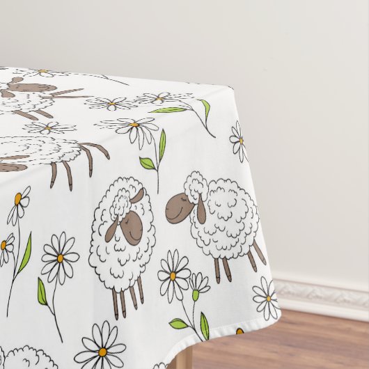 Schafe auf Weiß zählen Tischdecke (Beispiel)