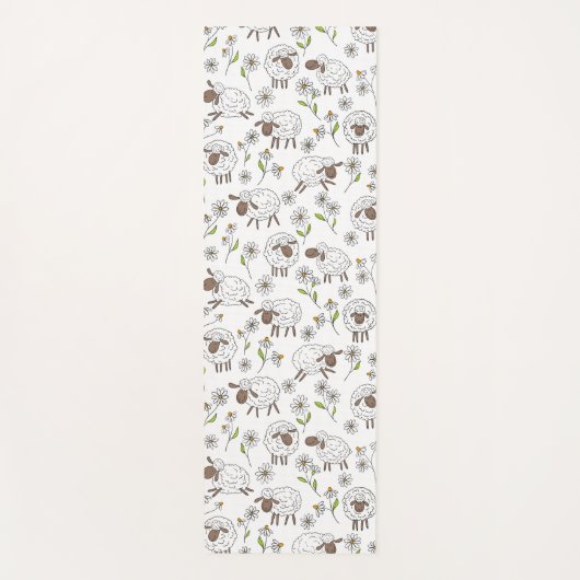 Schafe auf Weiß zählen Yogamatte (Vorderseite)