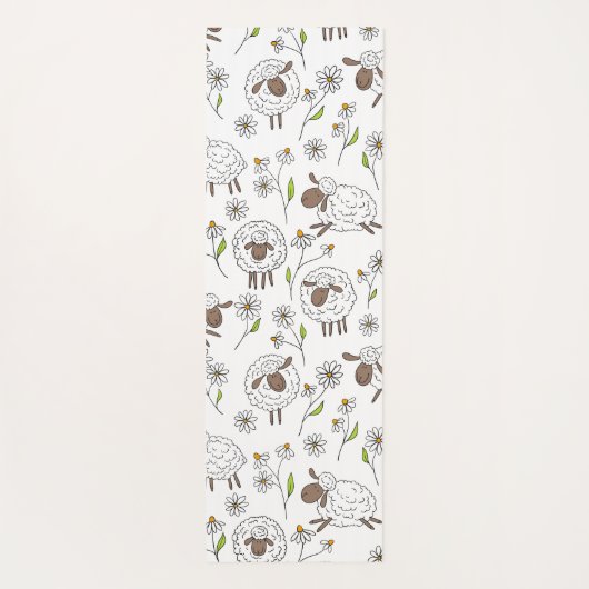 Schafe auf Weiß zählen Yogamatte (Rückseite)