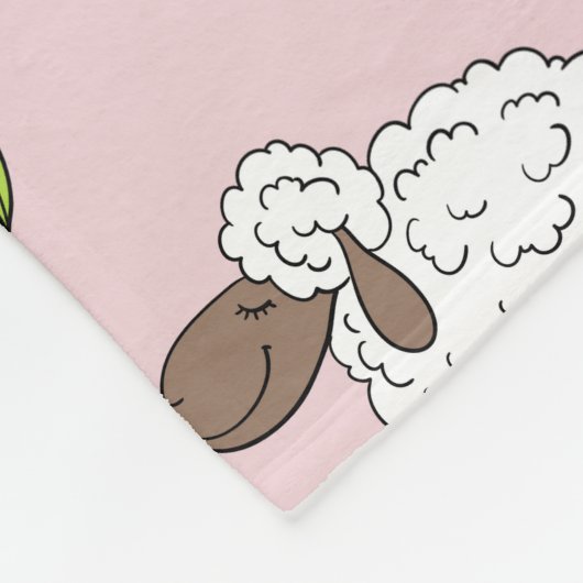 Schafe auf Zuckerbonbons pink zählen Fleecedecke (Ecke)