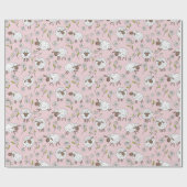Schafe auf Zuckerbonbons pink zählen Geschenkpapier (Flach)