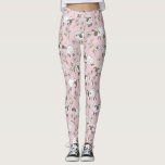 Schafe auf Zuckerbonbons pink zählen Leggings<br><div class="desc">Handgemalte niedliche Doodle-Schafe und -Molen</div>