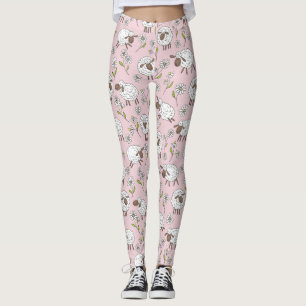 Schafe auf Zuckerbonbons pink zählen Leggings
