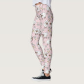 Schafe auf Zuckerbonbons pink zählen Leggings (Links)