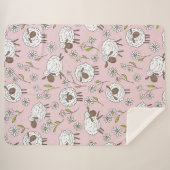 Schafe auf Zuckerbonbons pink zählen Sherpadecke (Vorderseite (Horizontal))