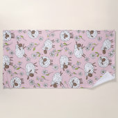 Schafe auf Zuckerbonbons pink zählen Strandtuch (Vorderseite)