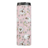 Schafe auf Zuckerbonbons pink zählen Thermosbecher (Rückseite)