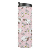 Schafe auf Zuckerbonbons pink zählen Thermosbecher (Nach rechts gedreht)