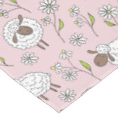 Schafe auf Zuckerbonbons pink zählen Tischdecke (Schrägansicht)