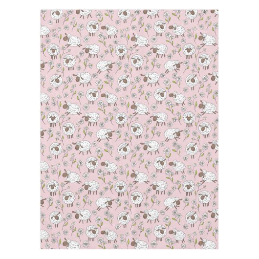 Schafe auf Zuckerbonbons pink zählen Tischdecke (Vorderseite)
