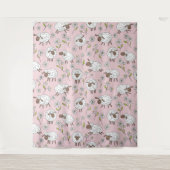 Schafe auf Zuckerbonbons pink zählen Wandteppich (Vorderseite)
