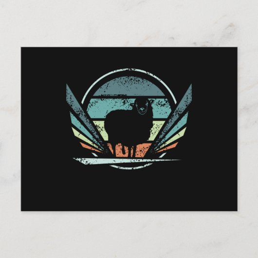 Schafe Bauer Retro Postkarte (Vorderseite)