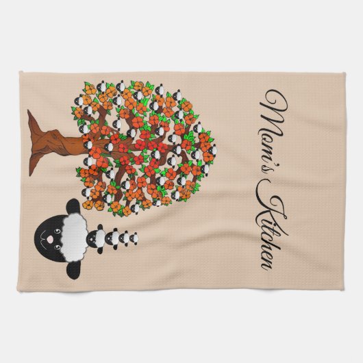 Schafe Bäume Beige Küche Handtuch (Horizontal)