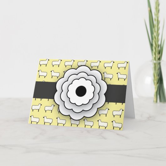 Schafe danken Ihnen zu kardieren Dankeskarte (Vorderseite)