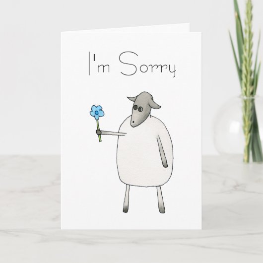 Schafe, die eine Blume, traurig geben Karte (Vorderseite)