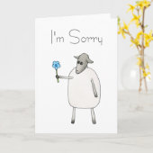 Schafe, die eine Blume, traurig geben Karte (Gelbe Blume)