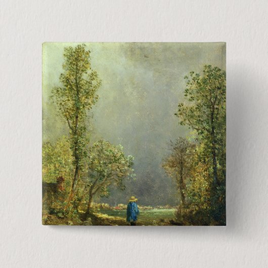 Schafe, die einen Sturm aufpassen Button (Vorderseite)