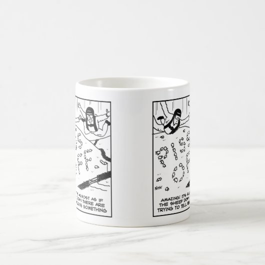 Schafe, die Parachutisten eine Botschaft senden Kaffeetasse (Mittel)