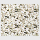 Schafe, enorme Menge Schwarzweiss Geschenkpapier (Flach)