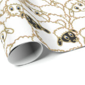 Schafe, enorme Menge Schwarzweiss Geschenkpapier (Rolleneckpunkt)