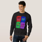 Schafe farbenfrohe Pop Art Sweatshirt (Vorne ganz)