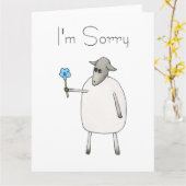 Schafe geben eine Blume, Entschuldigung. Karte (Gelbe Blume)
