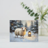 Schafe im Laternenwald Postkarte (Stehend Vorderseite)