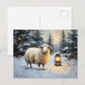 Schafe im Laternenwald Postkarte (Vorne/Hinten)