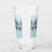 Schafe im Schnee Winterlandschaft Glas (Rechts)