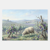 Schafe im Weinberg-Decoupage Geschenkpapier Set (Vorderseite)