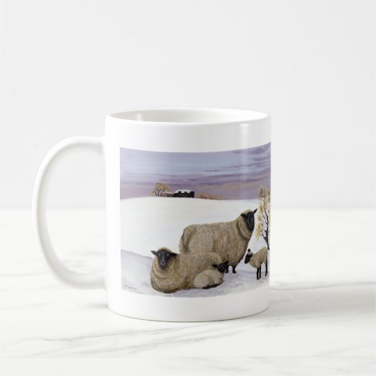Schafe im Winter Kaffeetasse (Links)
