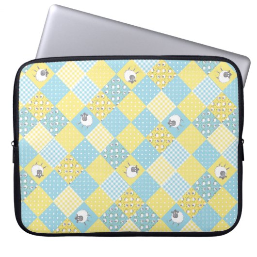 Schafe, Imitate, die Patchwork-Laptop-Sieb Laptopschutzhülle (Vorderseite)