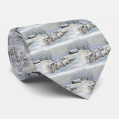 Schafe in der Schnee-Kunst-Hals-Krawatte Krawatte (Gerollt)
