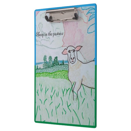 Schafe in der Weide Klemmbrett (Links)