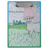 Schafe in der Weide Klemmbrett (Vorderseite)