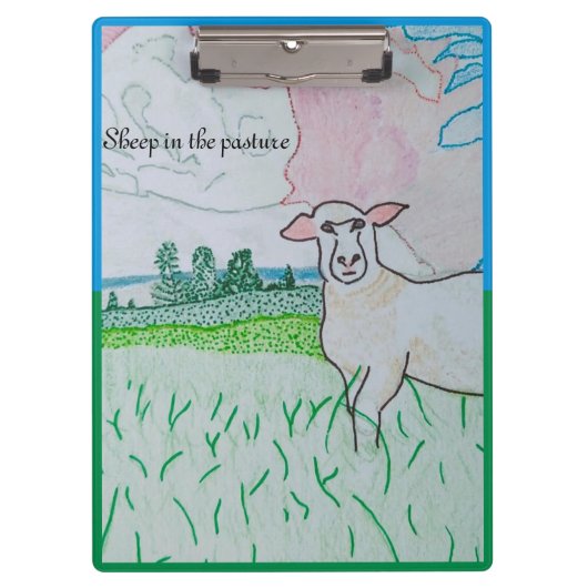 Schafe in der Weide Klemmbrett (Vorderseite)
