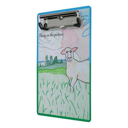 Schafe in der Weide Mini Klemmbrett (Gewinkelt2)