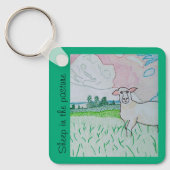 Schafe in der Weide Schlüsselanhänger (Vorderseite)