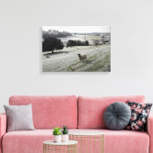 Schafe in einem frostigen Tal Leinwanddruck (Insitu (Wohnzimmer))