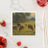 Schafe in einer ländlichen Landschaft (französisch Serviette (Beispiel)