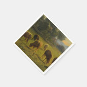 Schafe in einer ländlichen Landschaft (französisch Serviette (Ecke)