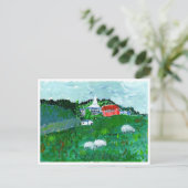 Schafe in einer Landschaft in Neuengland Postkarte (Stehend Vorderseite)