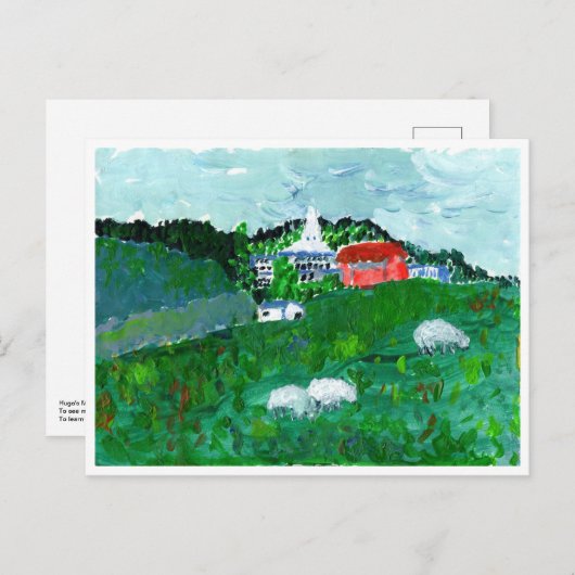 Schafe in einer Landschaft in Neuengland Postkarte (Vorne/Hinten)