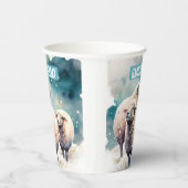 Schafe in einer verschneiten Landschaft - Geburtst Pappbecher (Rechts)