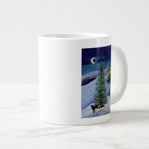 Schafe in einer Winter-Landschaft Jumbo-Tasse